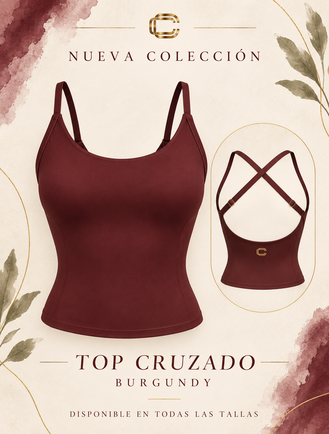 S-M TOP AJUSTABLE BURGUNDY