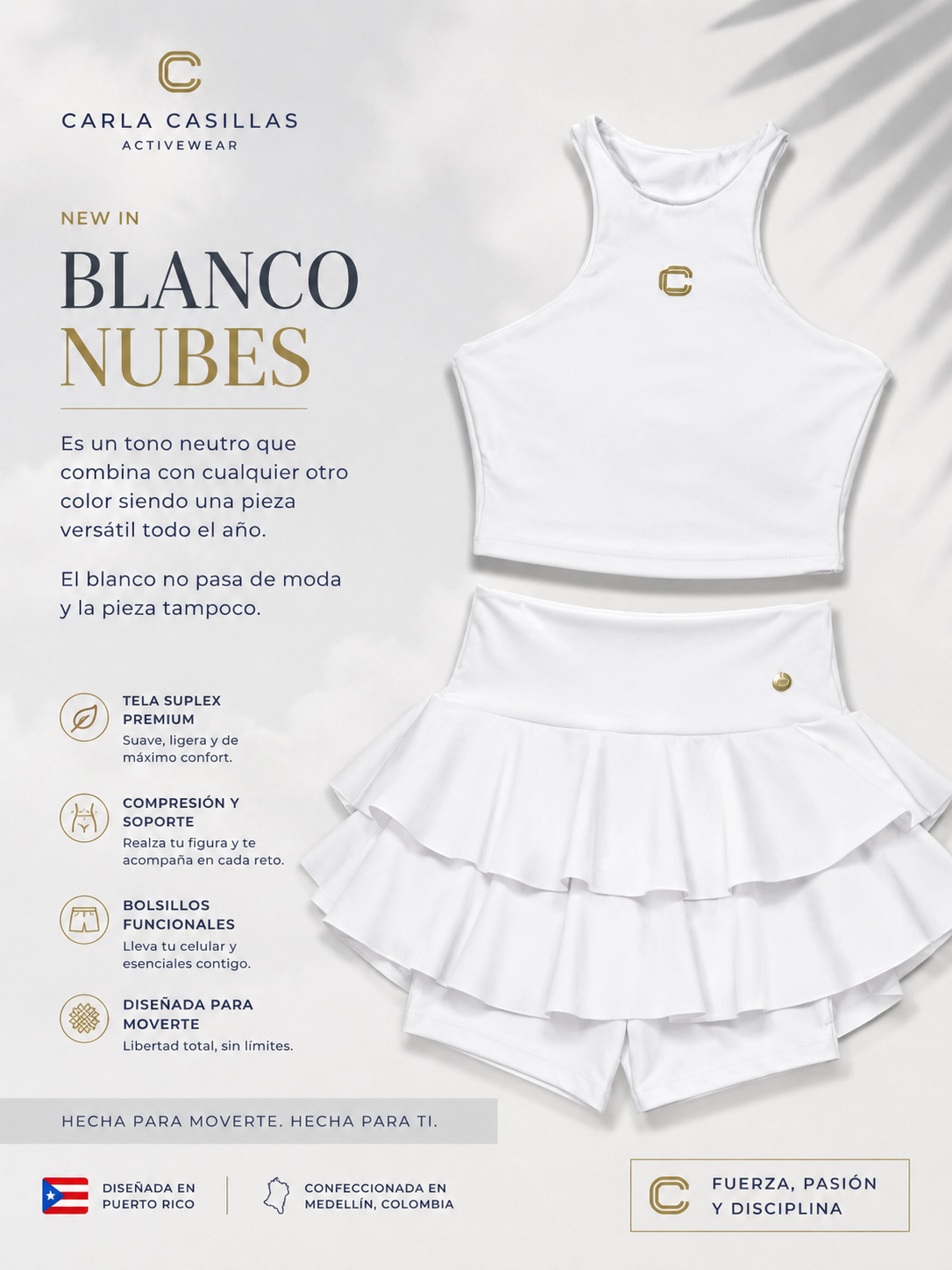 FALDA PANTALON COLOR BLANCA