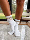 HALF CALF SOCK WHITE & VANILLA CREAM