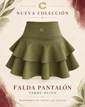 L-XL FALDA PANTALON VERDE OLIVO