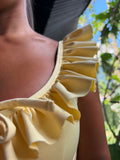 L-XL RUFFLE TOP AMARILLO BUTTER