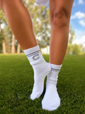 HALF CALF SOCK WHITE & GREY