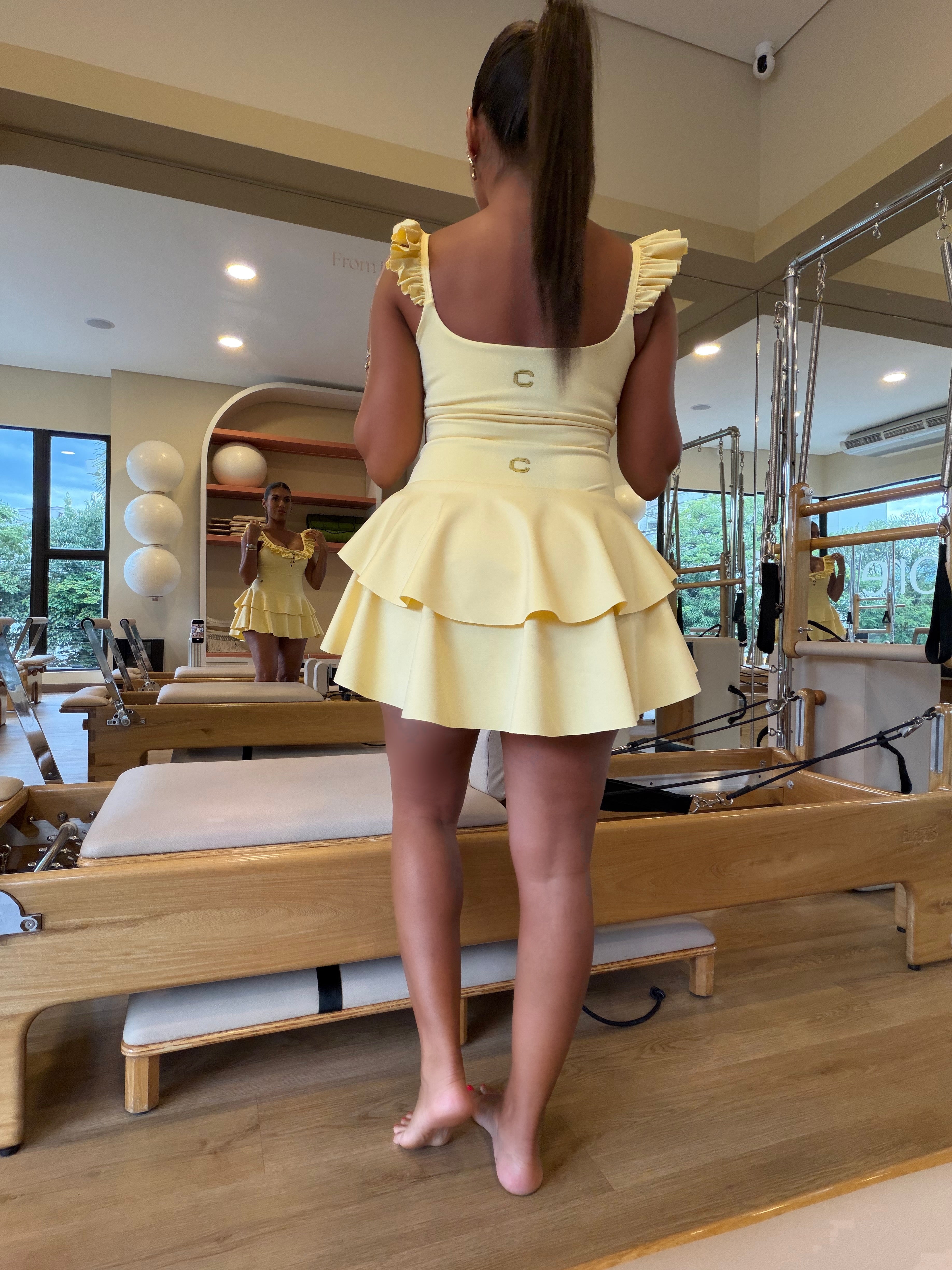 S-M FALDA PANTALON COLOR AMARILLO BUTTER