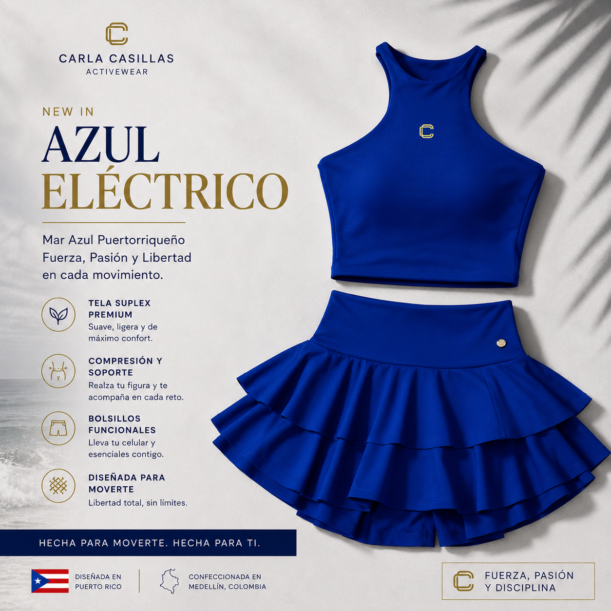 FALDA PANTALON AZUL ELECTRICO