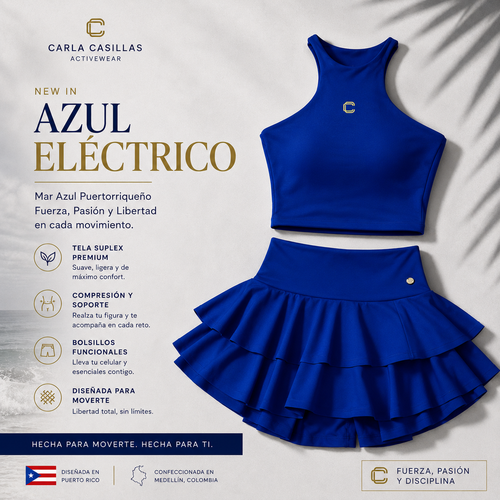 FALDA PANTALON AZUL ELECTRICO