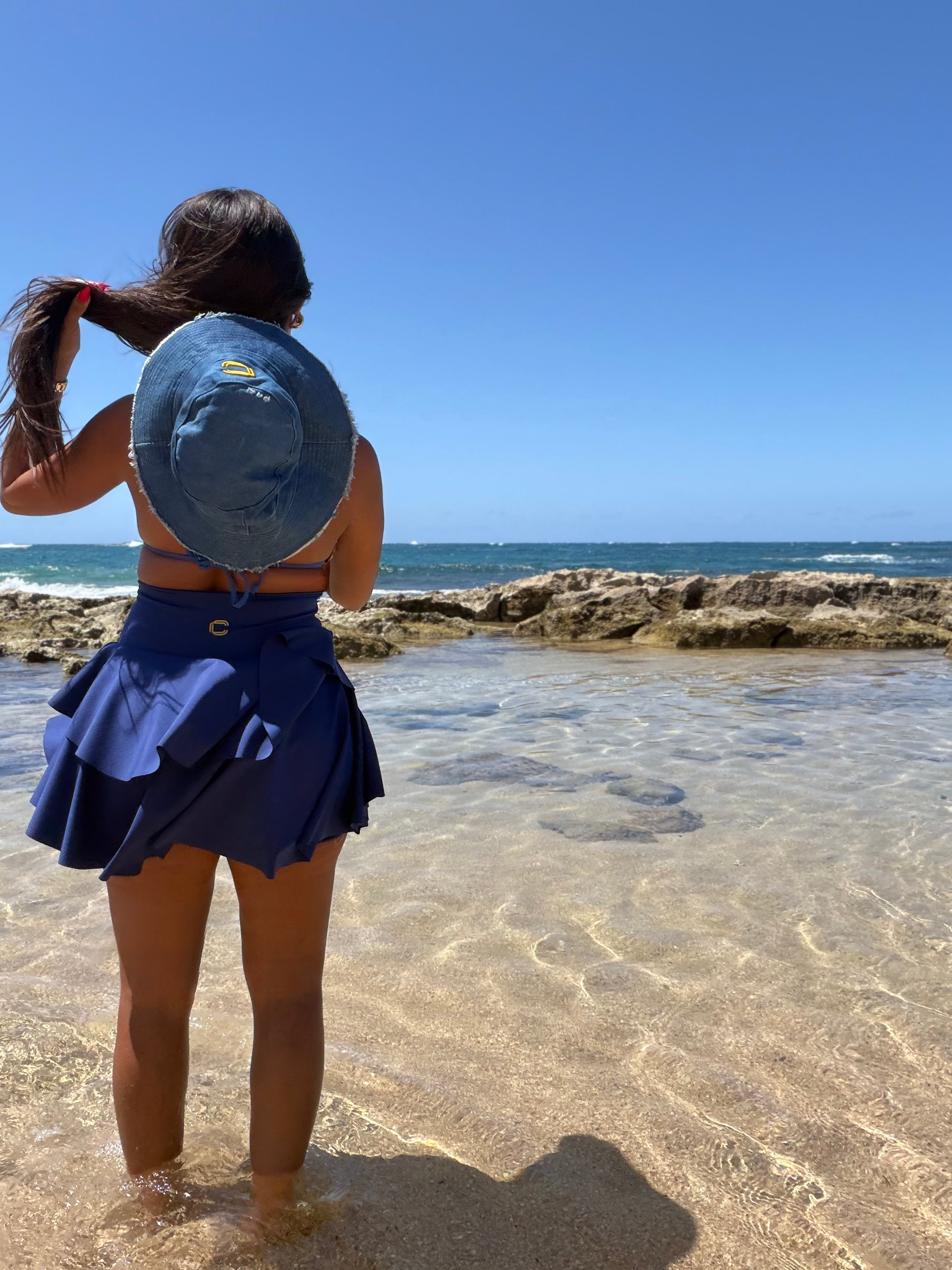FALDA PANTALON AZUL ELECTRICO